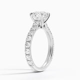 Anthology Three-Quarter Coverage Diamond Engagement Ring with a Round cut diamond in white gold — side view