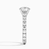 Anthology Three-Quarter Coverage Diamond Engagement Ring with a Round cut diamond in white gold — profile view