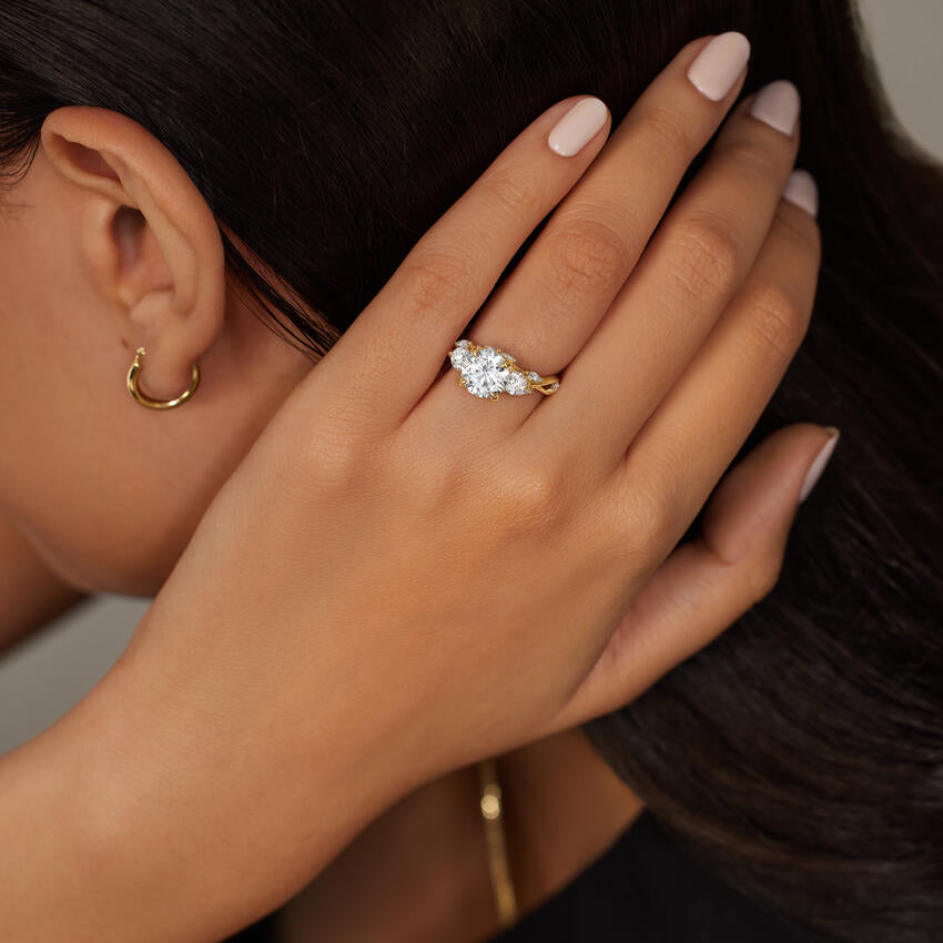 Secret Garden Three Stone Diamond Engagement Ring