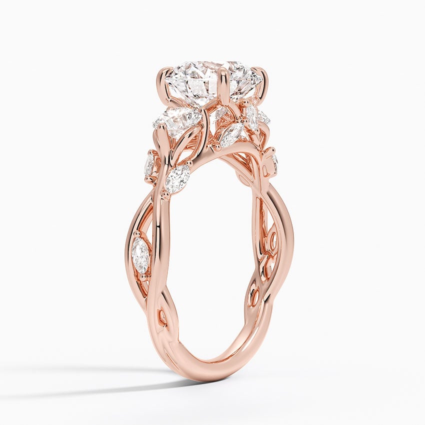 Secret Garden Three Stone Diamond Engagement Ring