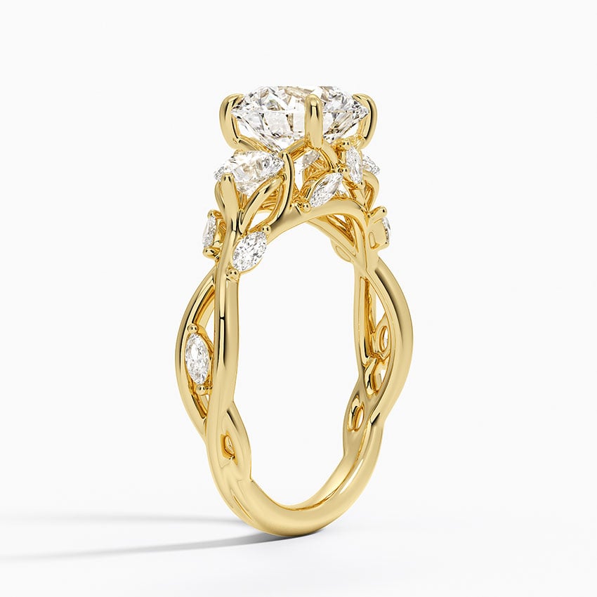 Secret Garden Three Stone Diamond Engagement Ring