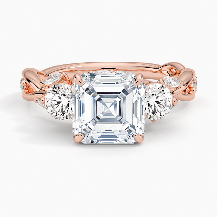 Secret Garden Three Stone Diamond Engagement Ring