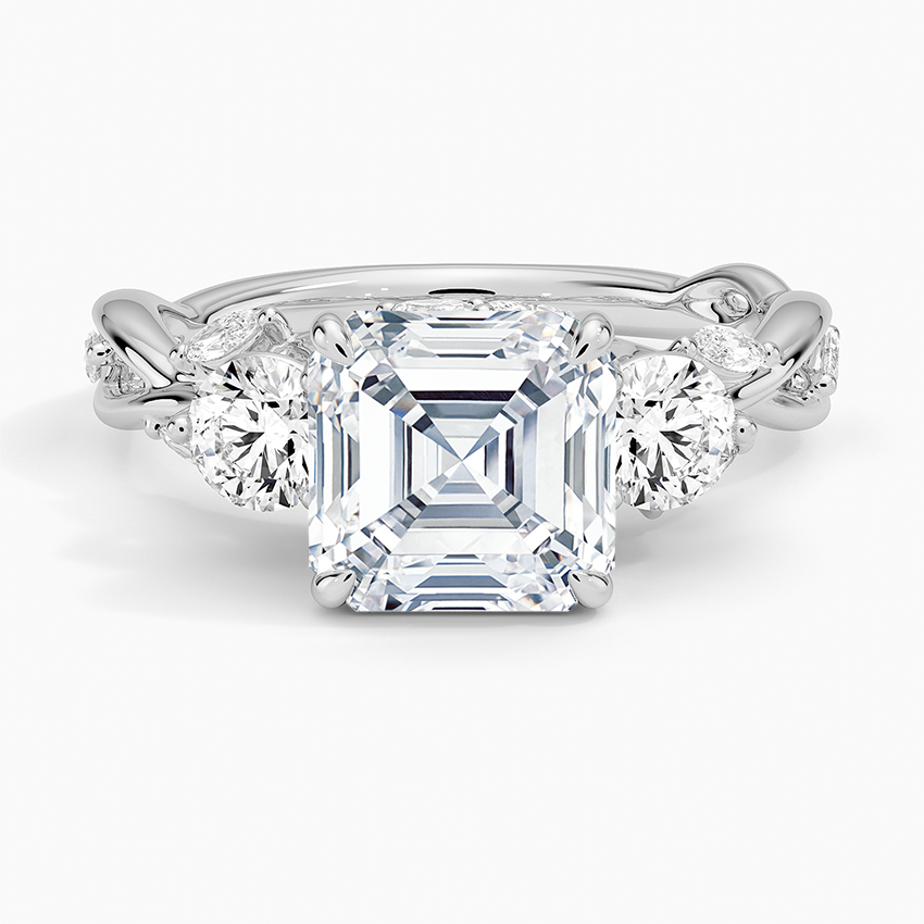 Secret Garden Three Stone Diamond Engagement Ring