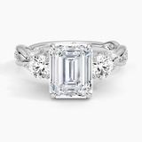 Secret Garden Three Stone Diamond Engagement Ring