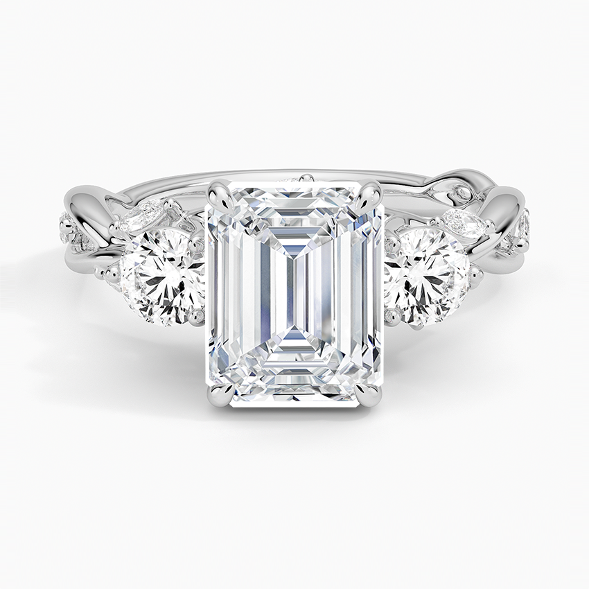 Secret Garden Three Stone Diamond Engagement Ring