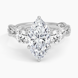 Secret Garden Three Stone Diamond Engagement Ring