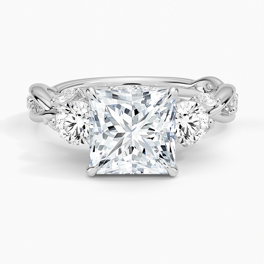 Secret Garden Three Stone Diamond Engagement Ring