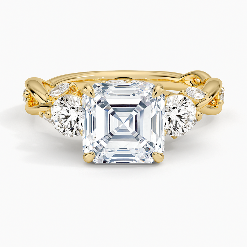 Secret Garden Three Stone Diamond Engagement Ring