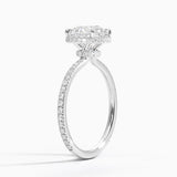 Gala Diamond Engagement Ring with a Round cut diamond in white gold — side view