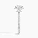 Gala Diamond Engagement Ring with a Round cut diamond in white gold — profile view
