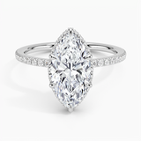 Gala Diamond Engagement Ring with a Marquise cut diamond in white gold — top view