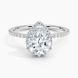 Gala Diamond Engagement Ring with a Pear cut diamond in white gold — top view