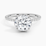 Gala Diamond Engagement Ring with a Round cut diamond in white gold — top view