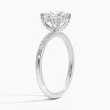 Viviana One-Quarter Coverage Diamond Engagement Ring with a Round cut diamond in white gold — side view