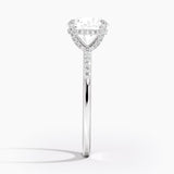 Viviana One-Quarter Coverage Diamond Engagement Ring with a Round cut diamond in white gold — profile view