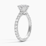 Sienna Three-Quarter Coverage Diamond Engagement Ring with a Round cut diamond in white gold — side view