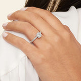 Amelie Half-Coverage Diamond Engagement Ring in white gold