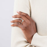 Amelie Half-Coverage Diamond Engagement Ring in white gold