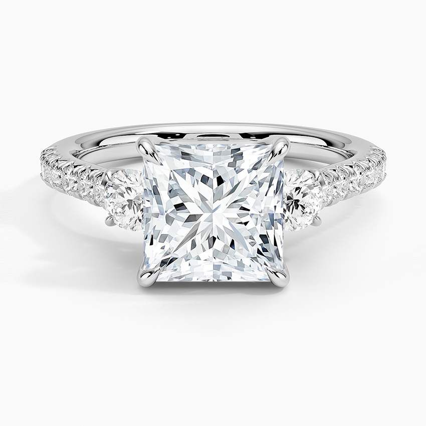 Amelie Three Stone Diamond Engagement Ring