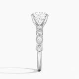 Versailles Bezel Diamond Engagement Ring with a Round cut diamond in white gold — profile view