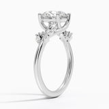Arden Diamond Engagement Ring with a Round cut diamond in white gold — side view