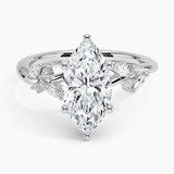 Arden Diamond Engagement Ring with a Marquise cut diamond in white gold — top view