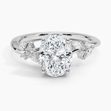 Arden Diamond Engagement Ring with a Oval cut diamond in white gold — top view