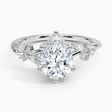 Arden Diamond Engagement Ring with a Pear cut diamond in white gold — top view