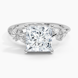 Arden Diamond Engagement Ring with a Princess cut diamond in white gold — top view