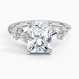 Arden Diamond Engagement Ring with a Radiant cut diamond in white gold — top view