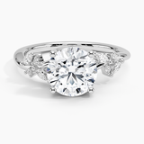 Arden Diamond Engagement Ring with a Round cut diamond in white gold — top view