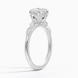 Rochelle Diamond Engagement Ring with a Round cut diamond in white gold — side view