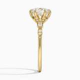 Rochelle Diamond Engagement Ring with a Round cut diamond in yellow gold — profile view