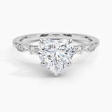 Rochelle Diamond Engagement Ring with a Heart cut diamond in white gold — top view