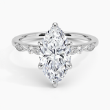 Rochelle Diamond Engagement Ring with a Marquise cut diamond in white gold — top view