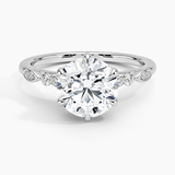 Rochelle Diamond Engagement Ring with a Round cut diamond in white gold — top view