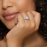 Ellora Half Coverage Diamond Engagement Ring in white gold