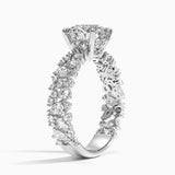 Glacé Diamond Engagement Ring with a Round cut diamond in white gold — side view