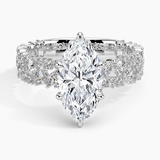 Glacé Diamond Engagement Ring with a Marquise cut diamond in white gold — top view