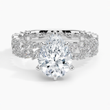 Glacé Diamond Engagement Ring with a Pear cut diamond in white gold — top view