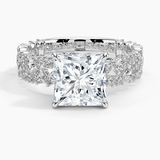 Glacé Diamond Engagement Ring with a Princess cut diamond in white gold — top view