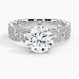 Glacé Diamond Engagement Ring with a Round cut diamond in white gold — top view