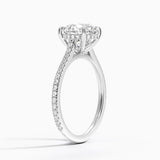 Luxe Lissome Diamond Engagement Ring with a Round cut diamond in white gold — side view