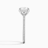 Luxe Lissome Diamond Engagement Ring with a Round cut diamond in white gold — profile view