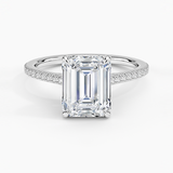 Luxe Lissome Diamond Engagement Ring with a Emerald cut diamond in white gold — top view