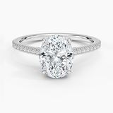 Luxe Lissome Diamond Engagement Ring with a Oval cut diamond in white gold — top view