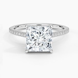 Luxe Lissome Diamond Engagement Ring with a Princess cut diamond in white gold — top view