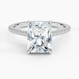 Luxe Lissome Diamond Engagement Ring with a Radiant cut diamond in white gold — top view