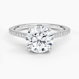 Luxe Lissome Diamond Engagement Ring with a Round cut diamond in white gold — top view