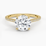 Luxe Lissome Diamond Engagement Ring with a Round cut diamond in yellow gold — top view